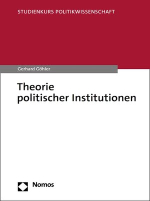 cover image of Theorie politischer Institutionen
